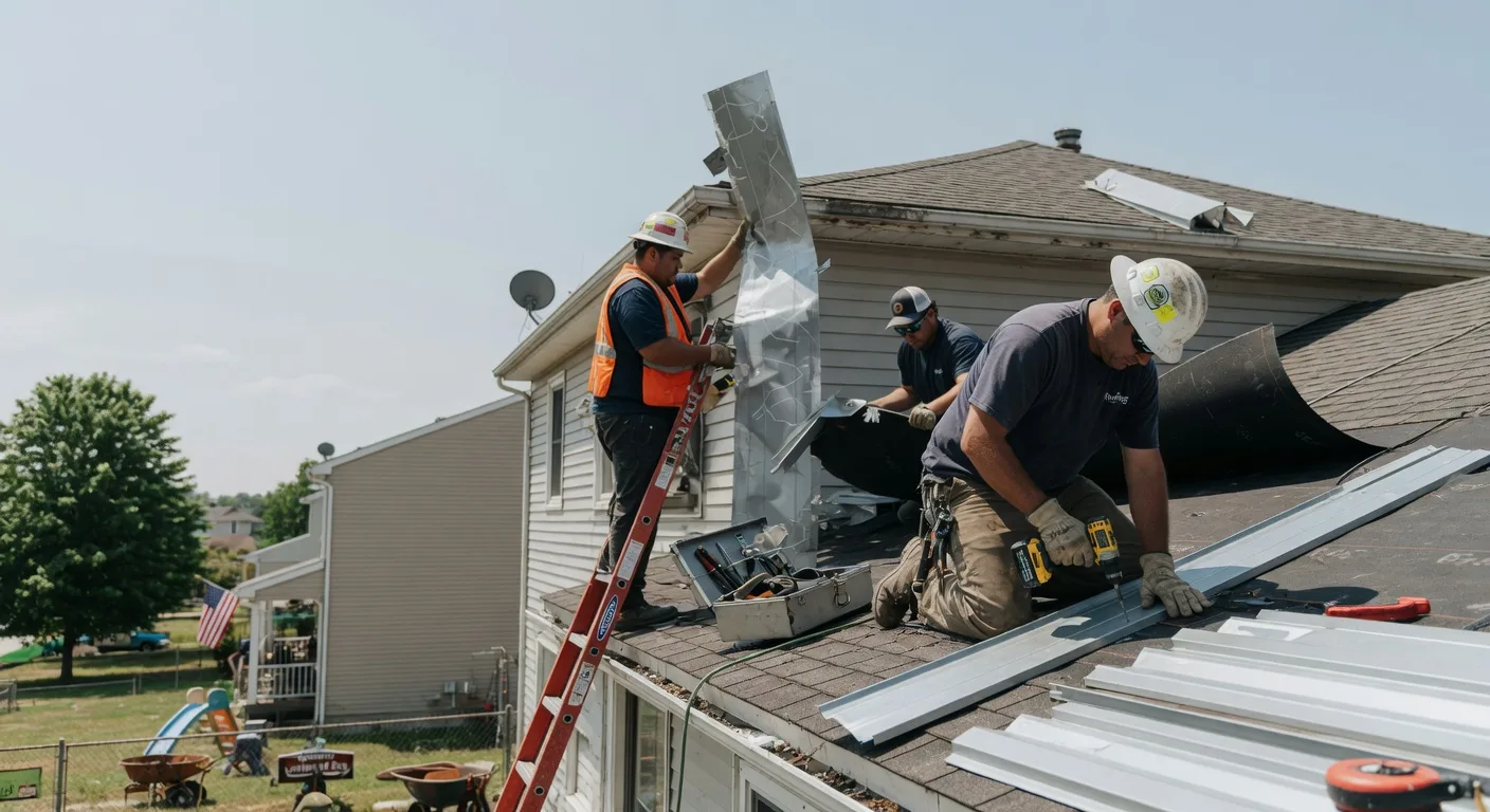 Storm Damage Metal Roof Repair in Fort Branch, IN